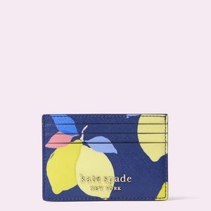 Kate Spade NYC Cameron Lemon Zest Small Slim Vegan Leather Card Holder